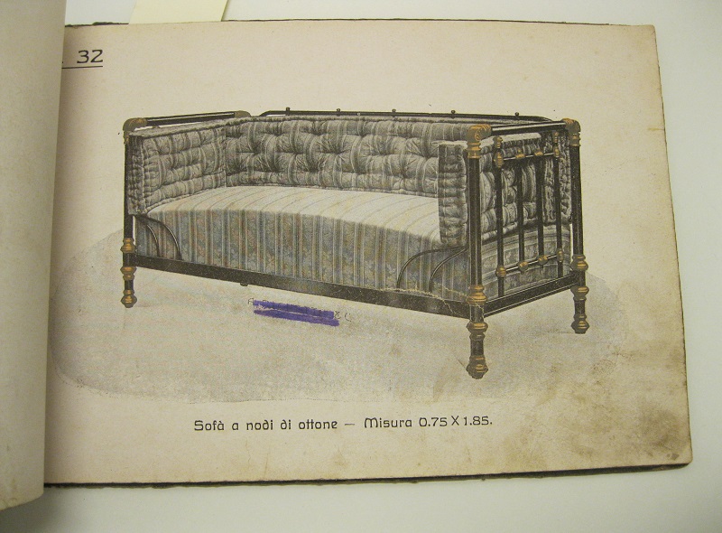 A. Richetta & C. Catalogo illustrato con varie tipologie di letti, brande e sofà, toelette...